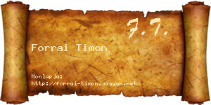 Forrai Timon névjegykártya